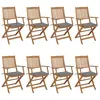 Image de vidaXL Chaises pliables de jardin lot de 8 avec coussins Bois d'acacia