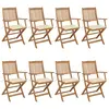 Image de vidaXL Chaises pliables de jardin lot de 8 avec coussins Bois d'acacia
