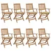 Image de vidaXL Chaises pliables de jardin lot de 8 avec coussins Bois d'acacia