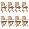 Image de vidaXL Chaises pliables de jardin lot de 8 avec coussins Bois d'acacia