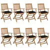 Image de vidaXL Chaises pliables de jardin lot de 8 avec coussins Bois d'acacia