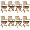 Image de vidaXL Chaises pliables de jardin lot de 8 avec coussins Bois d'acacia