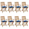 Image de vidaXL Chaises pliables de jardin lot de 8 avec coussins Bois d'acacia