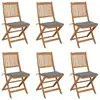 Image de vidaXL Chaises pliables de jardin lot de 6 avec coussins Bois d'acacia