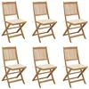 Image de vidaXL Chaises pliantes 6 pièces avec coussins en bois d'acacia massif