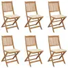 Image de vidaXL Chaises pliables de jardin lot de 6 avec coussins Bois d'acacia
