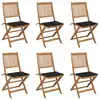 Image de vidaXL Chaises pliables de jardin lot de 6 avec coussins Bois d'acacia