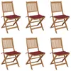 Image de vidaXL Chaises pliables de jardin lot de 6 avec coussins Bois d'acacia