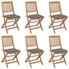 Image de vidaXL Chaises pliables de jardin lot de 6 avec coussins Bois d'acacia