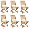 Image de vidaXL Chaises pliables de jardin lot de 6 avec coussins Bois d'acacia
