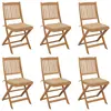Image de vidaXL Chaises pliables de jardin lot de 6 avec coussins Bois d'acacia