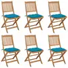 Image de vidaXL Chaises pliables de jardin lot de 6 avec coussins Bois d'acacia