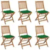 Image de vidaXL Chaises pliables de jardin lot de 6 avec coussins Bois d'acacia