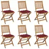 Image de vidaXL Chaises pliables de jardin lot de 6 avec coussins Bois d'acacia