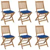 Image de vidaXL Chaises pliables de jardin lot de 6 avec coussins Bois d'acacia
