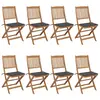Image de vidaXL Chaises pliables de jardin lot de 8 avec coussins Bois d'acacia
