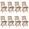 Image de vidaXL Chaises pliables de jardin lot de 8 avec coussins Bois d'acacia