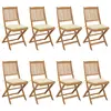 Image de vidaXL Chaises pliables de jardin lot de 8 avec coussins Bois d'acacia