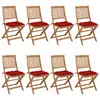 Image de vidaXL Chaises pliables de jardin lot de 8 avec coussins Bois d'acacia