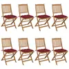 Image de vidaXL Chaises pliables de jardin lot de 8 avec coussins Bois d'acacia