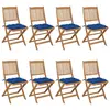 Image de vidaXL Chaises pliantes 8 pièces avec coussins en bois d'acacia massif