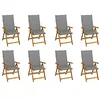 Image de vidaXL Chaises pliantes avec coussins, 8 pièces, en bois d'acacia massif