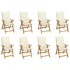 Image de vidaXL Chaises pliables de jardin avec coussins lot de 8 Bois d'acacia