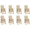 Image de vidaXL Chaises pliables de jardin avec coussins lot de 8 Bois d'acacia