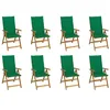 Image de vidaXL Chaises pliantes avec coussins, 8 pièces, en bois d'acacia massif