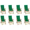 Image de vidaXL Chaises pliables de jardin avec coussins lot de 8 Bois d'acacia