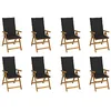Image de vidaXL Chaises pliables de jardin avec coussins lot de 8 Bois d'acacia