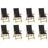 Image de vidaXL Chaises pliables de jardin avec coussins lot de 8 Bois d'acacia