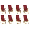 Image de vidaXL Chaises pliables de jardin avec coussins lot de 8 Bois d'acacia
