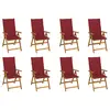 Image de vidaXL Chaises pliables de jardin avec coussins lot de 8 Bois d'acacia