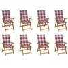 Image de vidaXL Chaises pliables de jardin avec coussins lot de 8 Bois d'acacia
