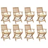 Image de vidaXL Chaises pliables d'extérieur et coussins lot de 8 Bois d'acacia