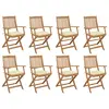 Image de vidaXL Chaises pliables d'extérieur et coussins lot de 8 Bois d'acacia