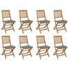 Image de vidaXL Chaises pliables d'extérieur et coussins lot de 8 Bois d'acacia