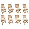 Image de vidaXL Chaises pliables d'extérieur et coussins lot de 8 Bois d'acacia