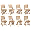 Image de vidaXL Chaises pliables d'extérieur et coussins lot de 8 Bois d'acacia