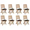 Image de vidaXL Chaises pliables d'extérieur et coussins lot de 8 Bois d'acacia