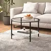 Image de vidaXL Table à thé Noir et marbre blanc 70 cm Verre trempé
