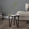 Image de vidaXL Table à thé Noir et jaune Ø35 cm MDF