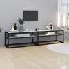 Image de vidaXL Meuble TV Marbre blanc 180x40x40,5 cm Verre trempé