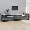 Image de vidaXL Meuble TV Marbre blanc 200x40x40,5 cm Verre trempé