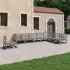 Image de vidaXL Salon de jardin 8 pcs gris bois de pin massif