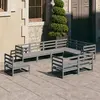 Image de vidaXL Salon de jardin 9 pcs gris bois de pin massif
