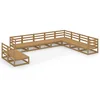Image de vidaXL Salon de jardin 10 pcs marron miel bois de pin massif