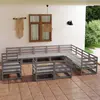 Image de vidaXL Salon de jardin 12 pcs gris bois de pin massif