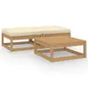 Image de vidaXL Salon de jardin 3 pcs avec coussins Bois de pin massif